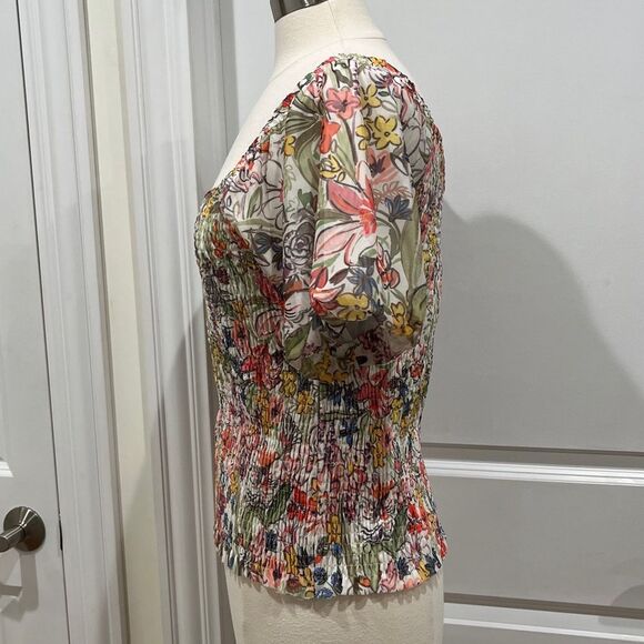 Anthropologie Aurelia Smocked Top Size Large - Picture 7 of 15